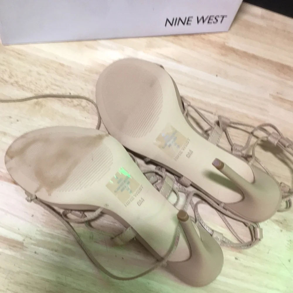 New WB Woman’s Nine West‎ Women's Nude Strappy High Heel Sandals